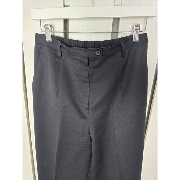 Pendleton Wool Pants Women 10P Black High Waist Pleated USA Workwear Career - Picture 3 of 12